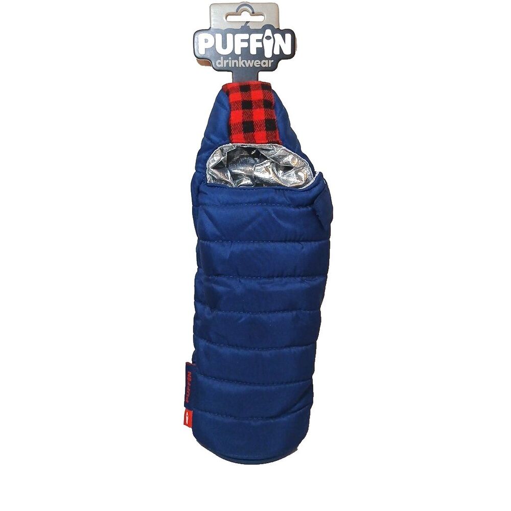 Puffin Beverage Bag 12oz Bottle Holder Koozie Sleeping Bag Hiking Snow Winter